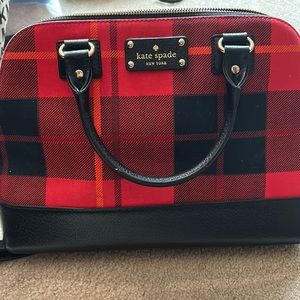 Kate Spade Plaid Bag, plaid purse, red/black purse